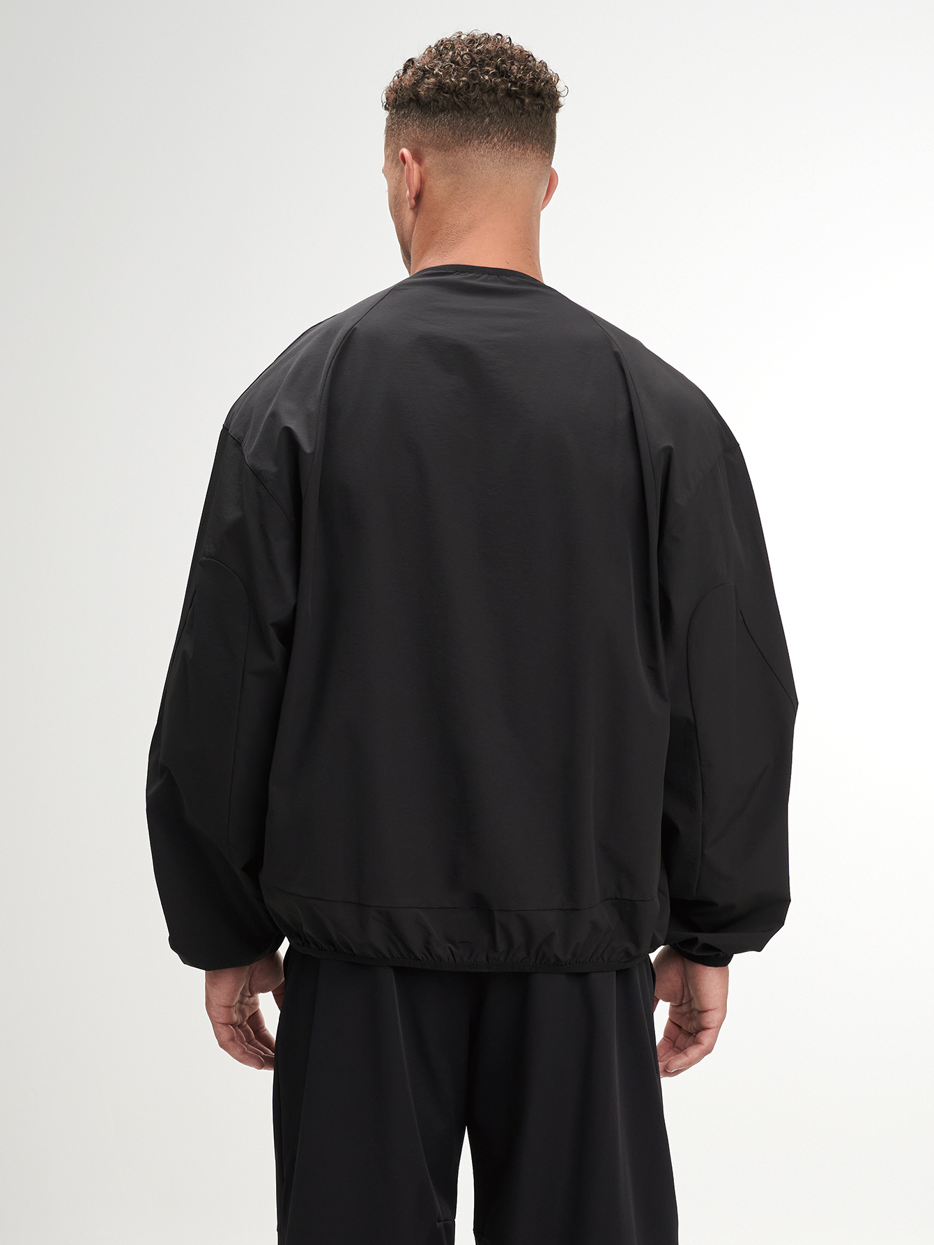 Men's Letter Print Raglan Sleeve Casual Jacket, Black