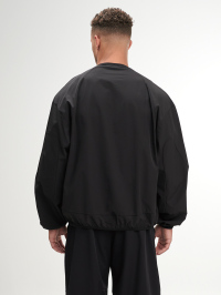 Men's Letter Print Raglan Sleeve Casual Jacket, Black