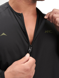 Men's Letter Print Raglan Sleeve Casual Jacket, Black