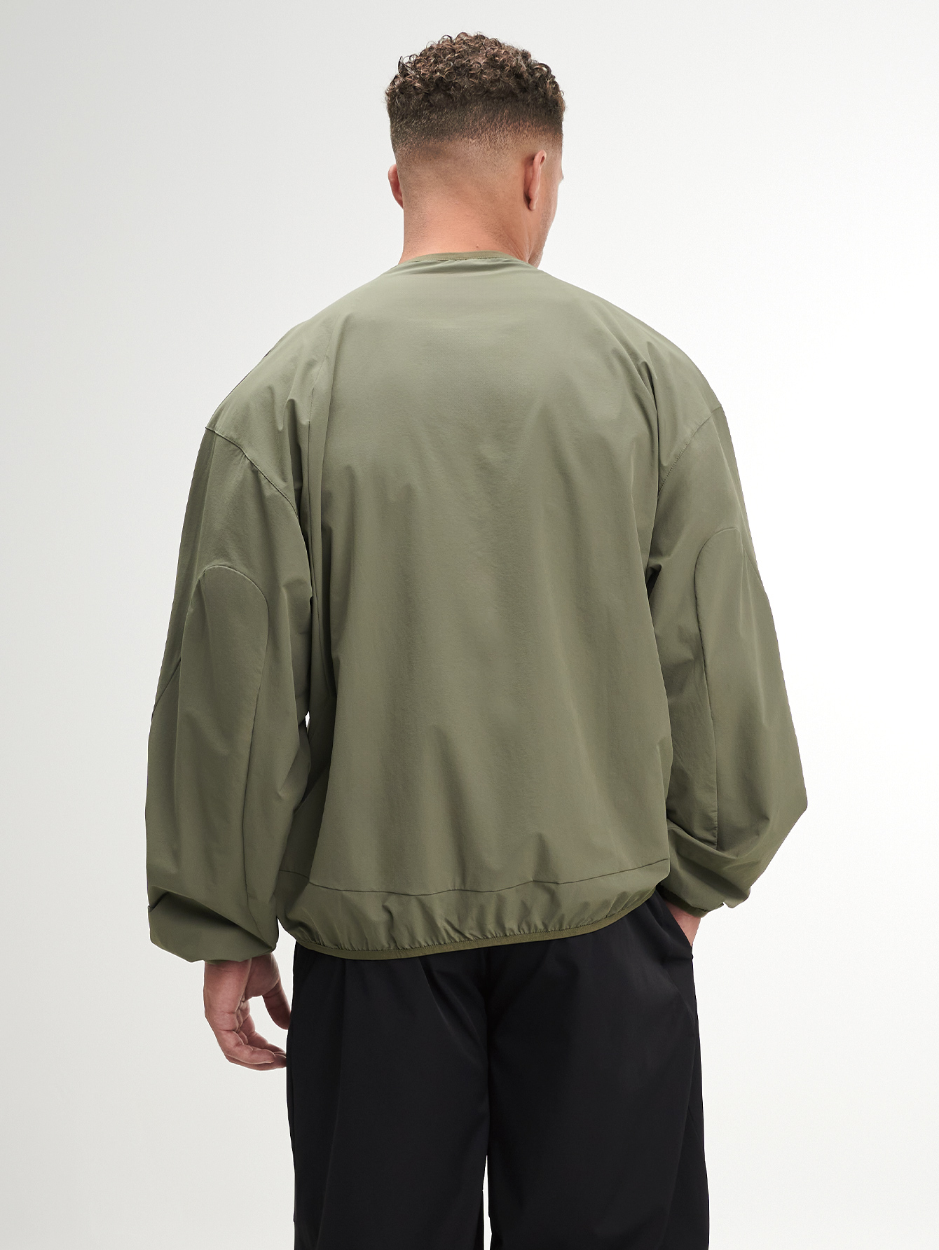 Men's Letter Print Raglan Sleeve Casual Jacket, Green