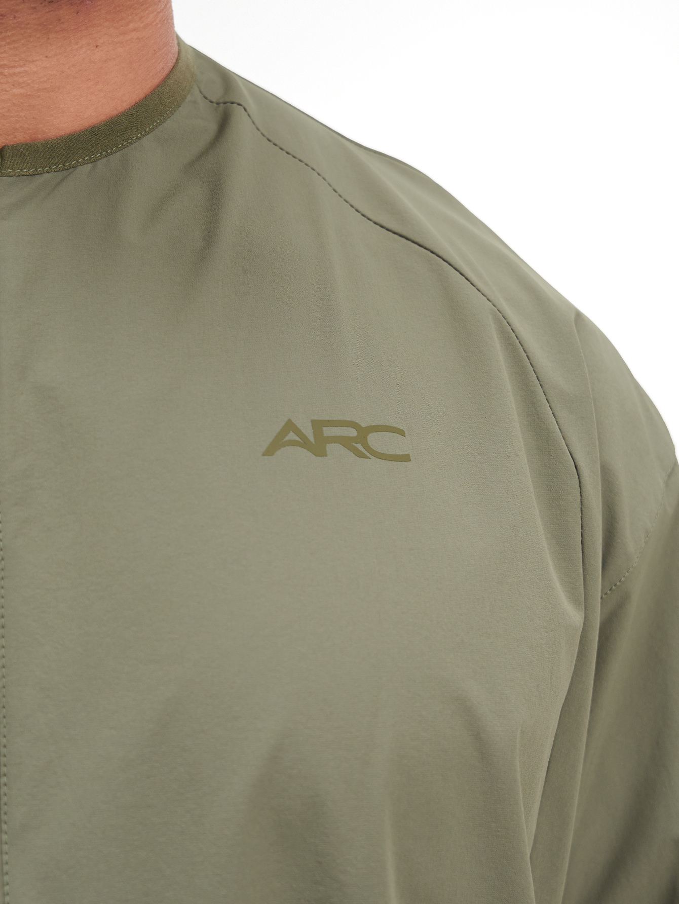 Men's Letter Print Raglan Sleeve Casual Jacket, Green