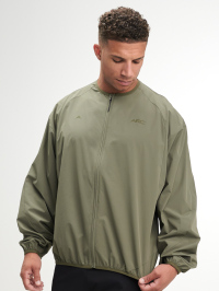 Men's Letter Print Raglan Sleeve Casual Jacket, Green