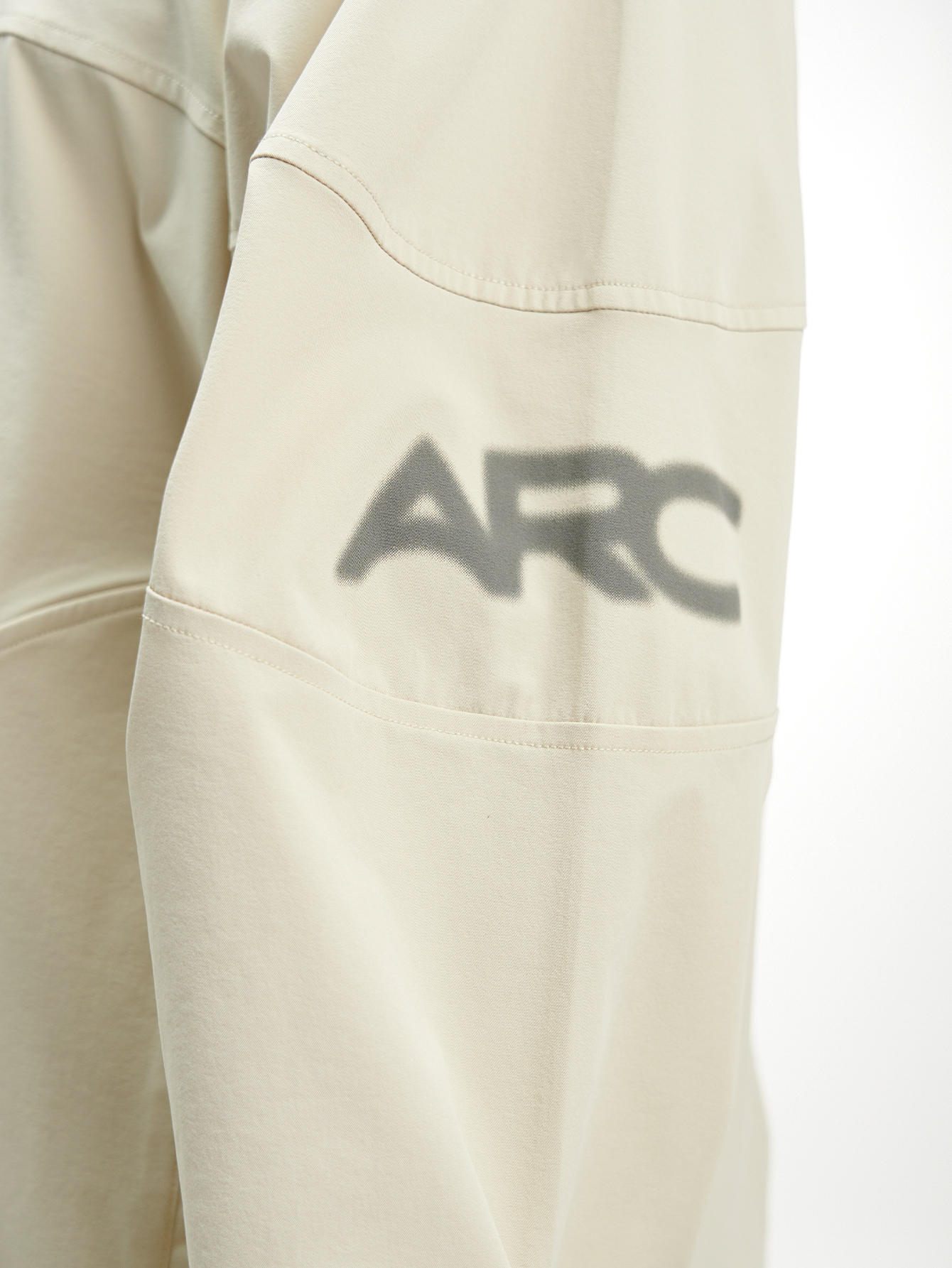 Men's Letter Print Long Sleeve Zip Front Jacket, Beige