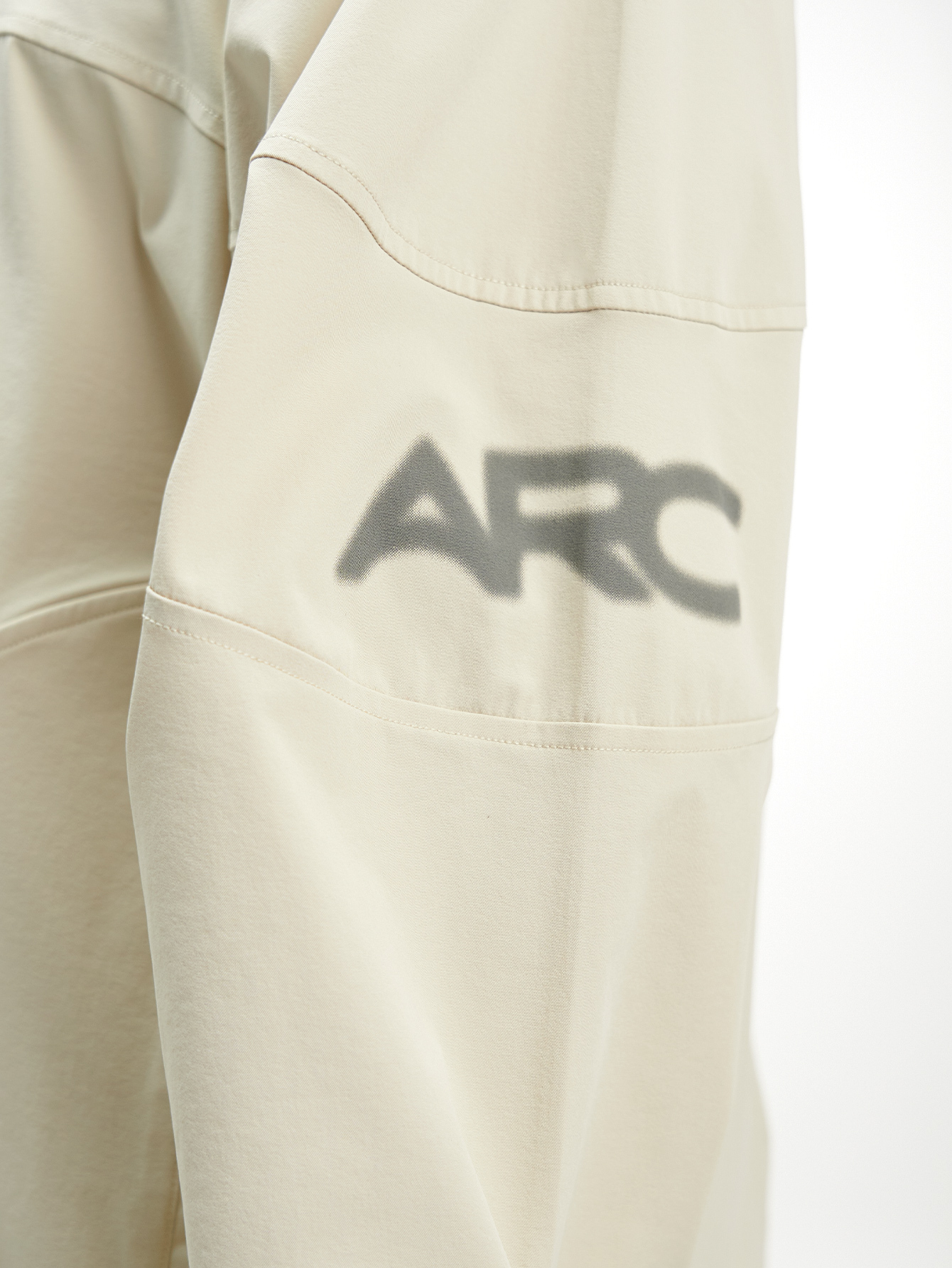 Men's Letter Print Long Sleeve Zip Front Jacket, Beige