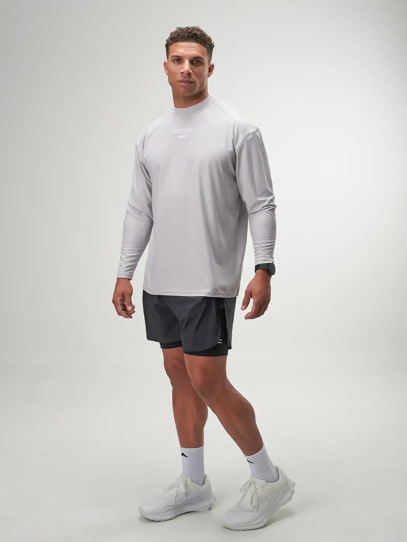 Oversized long sleeve performance t-shirt for gym workouts, soft fabric, breathable design, perfect for activewear enthusi...