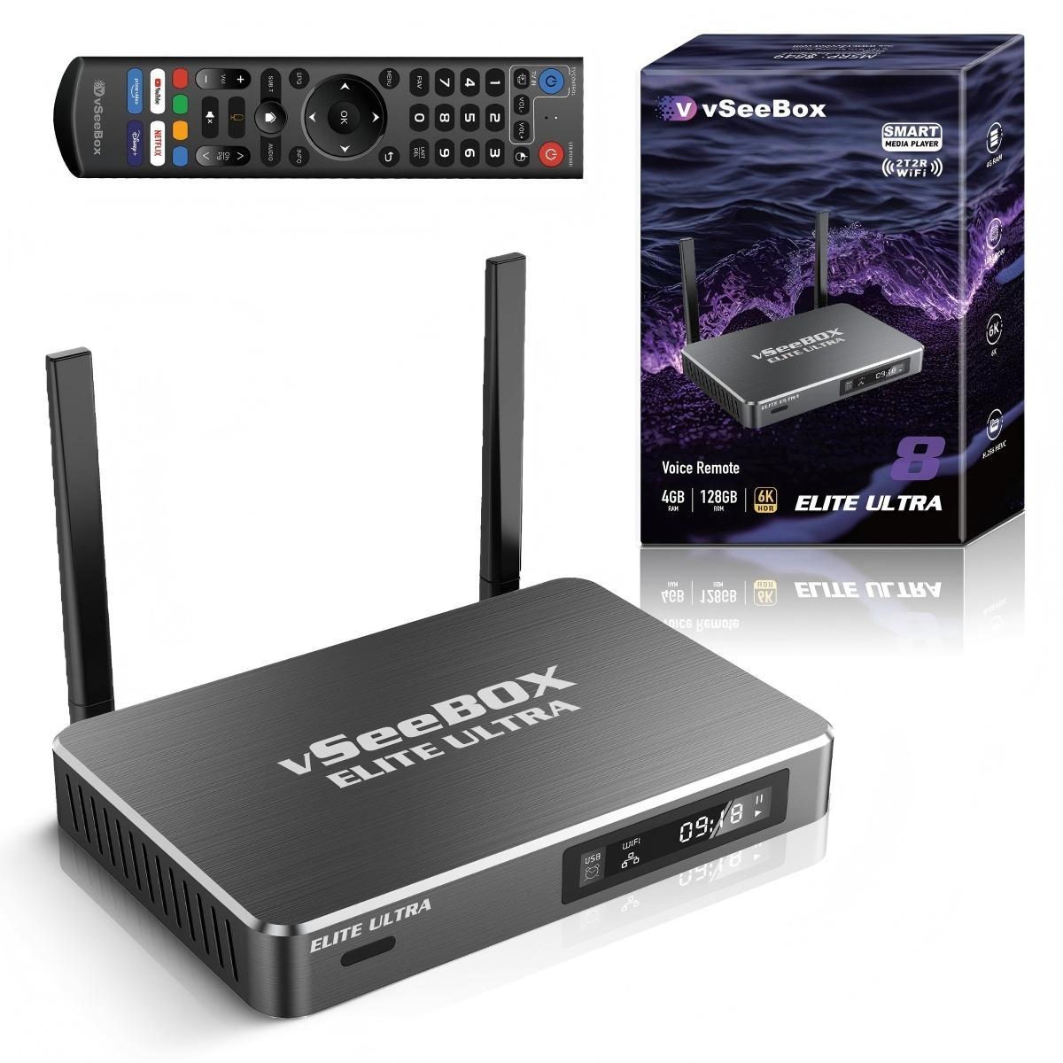 vSeeBox Elite Ultra Android TV box front view