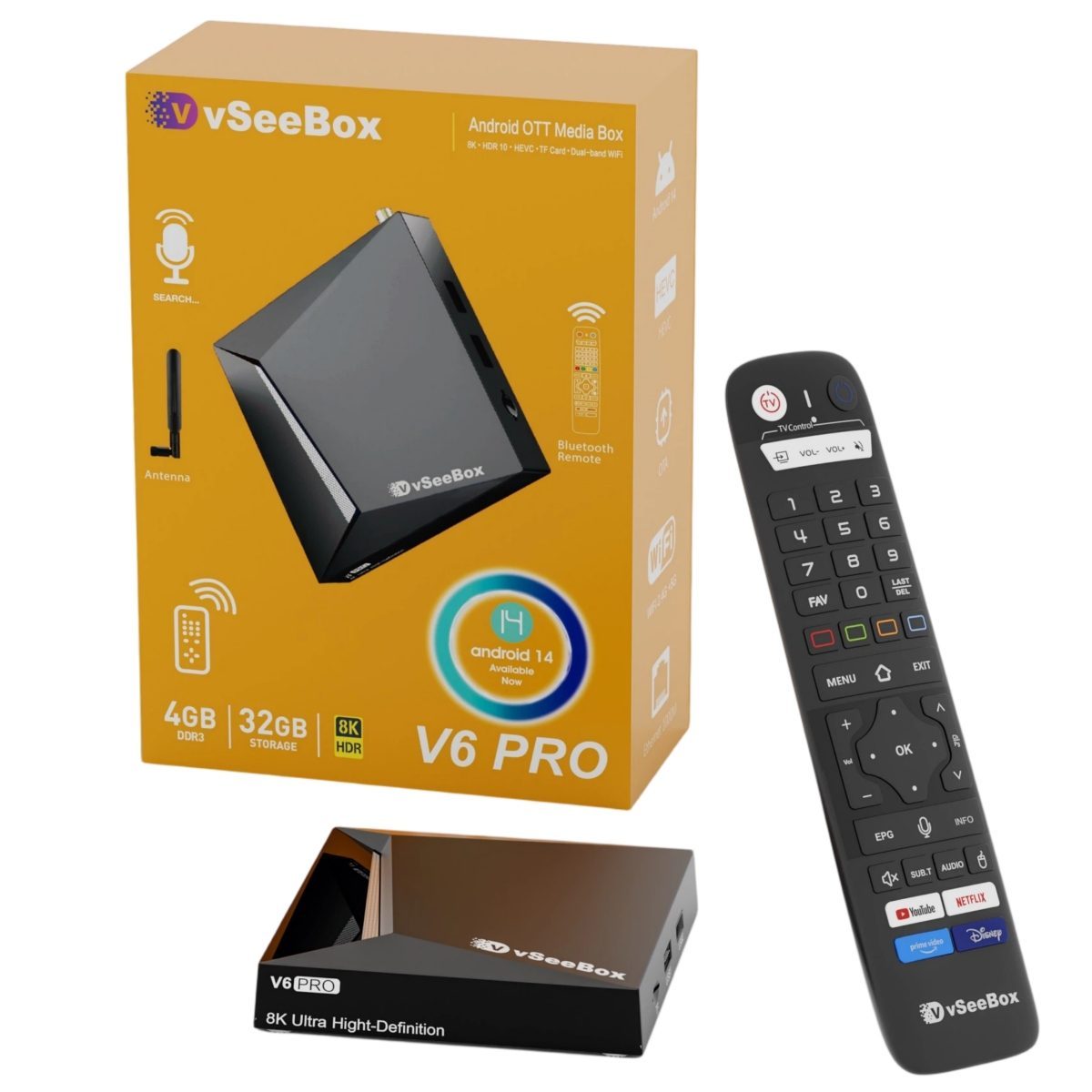 vSeeBox V6 Pro Android 14 TV Box (2026 Latest) | Upgraded from V5 Pro