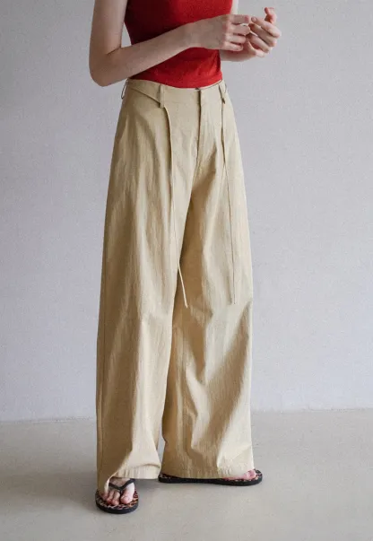 Women's High Waist Wide Leg Pants with Drawstring