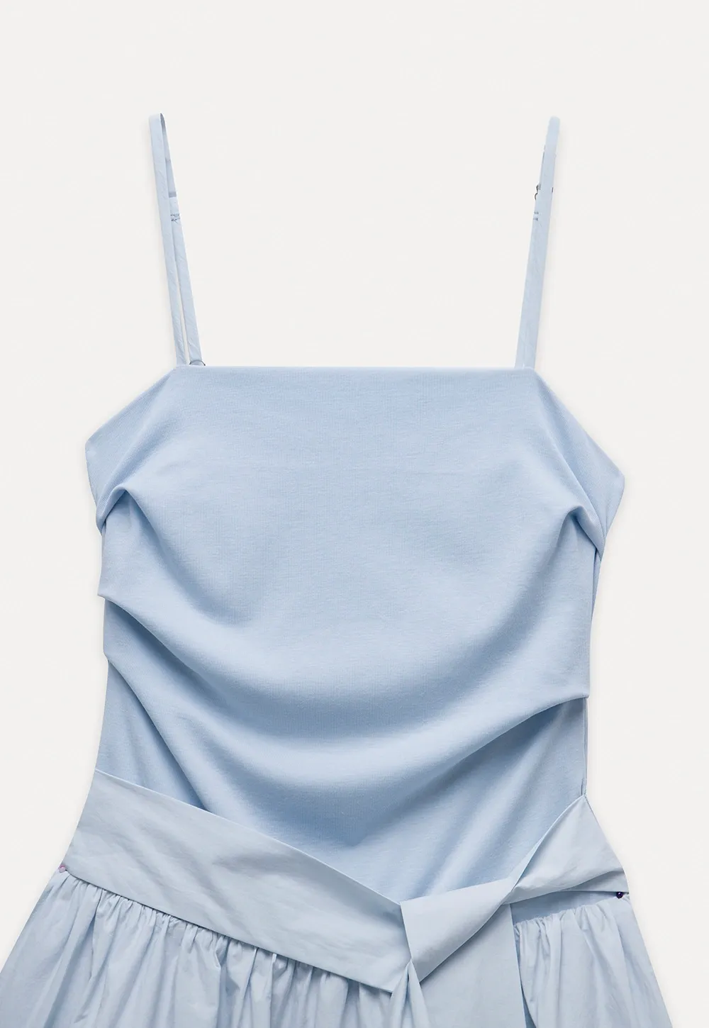 Blue Tie Waist Cami Mini Dress