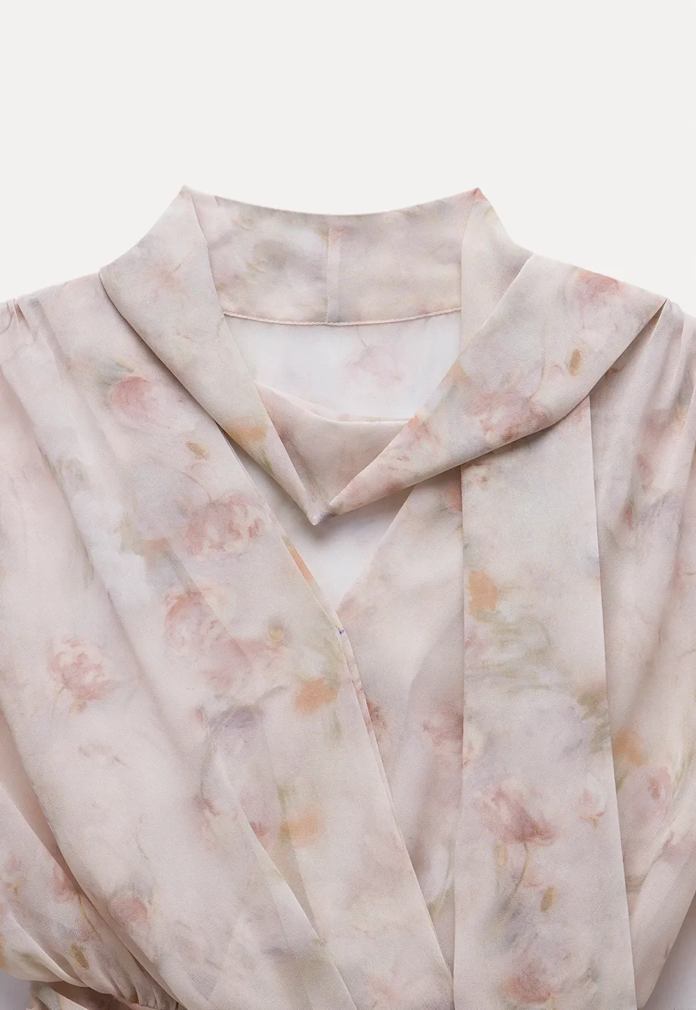 Romantic Floral Layered Dress with Belted Waist