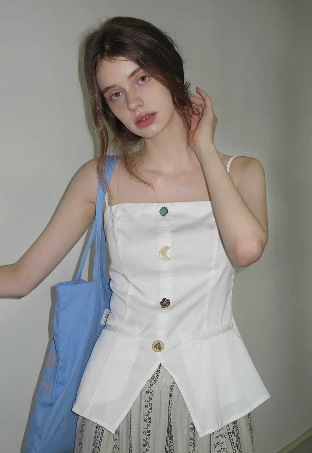 Chic Camisole Vest with Mixed Buttons