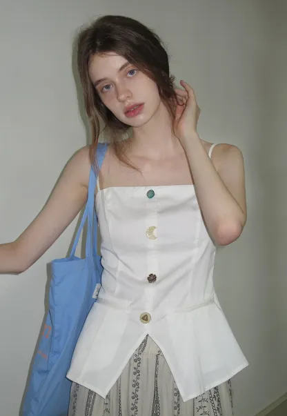 Chic Camisole Vest with Mixed Buttons