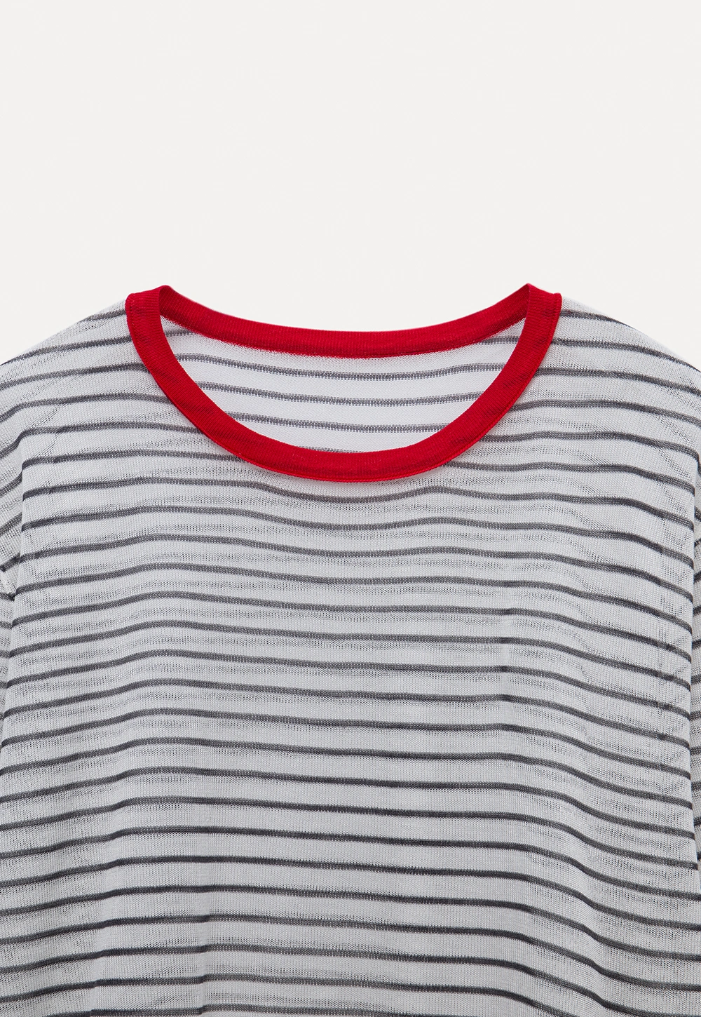 Women’s Striped Sheer Long Sleeve Knit Top