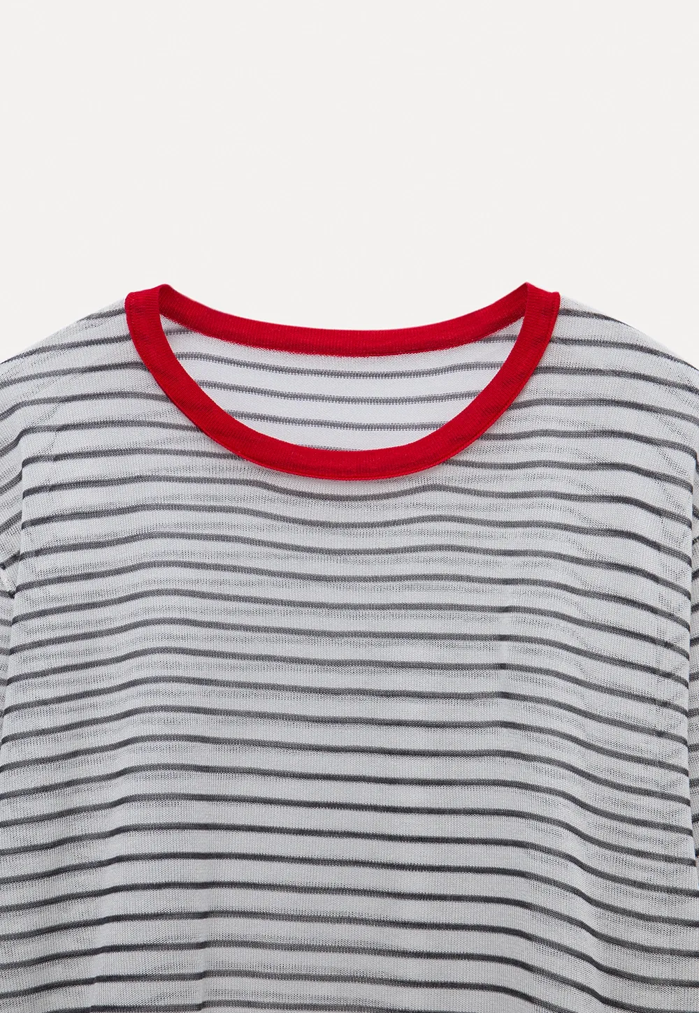 Women’s Striped Sheer Long Sleeve Knit Top