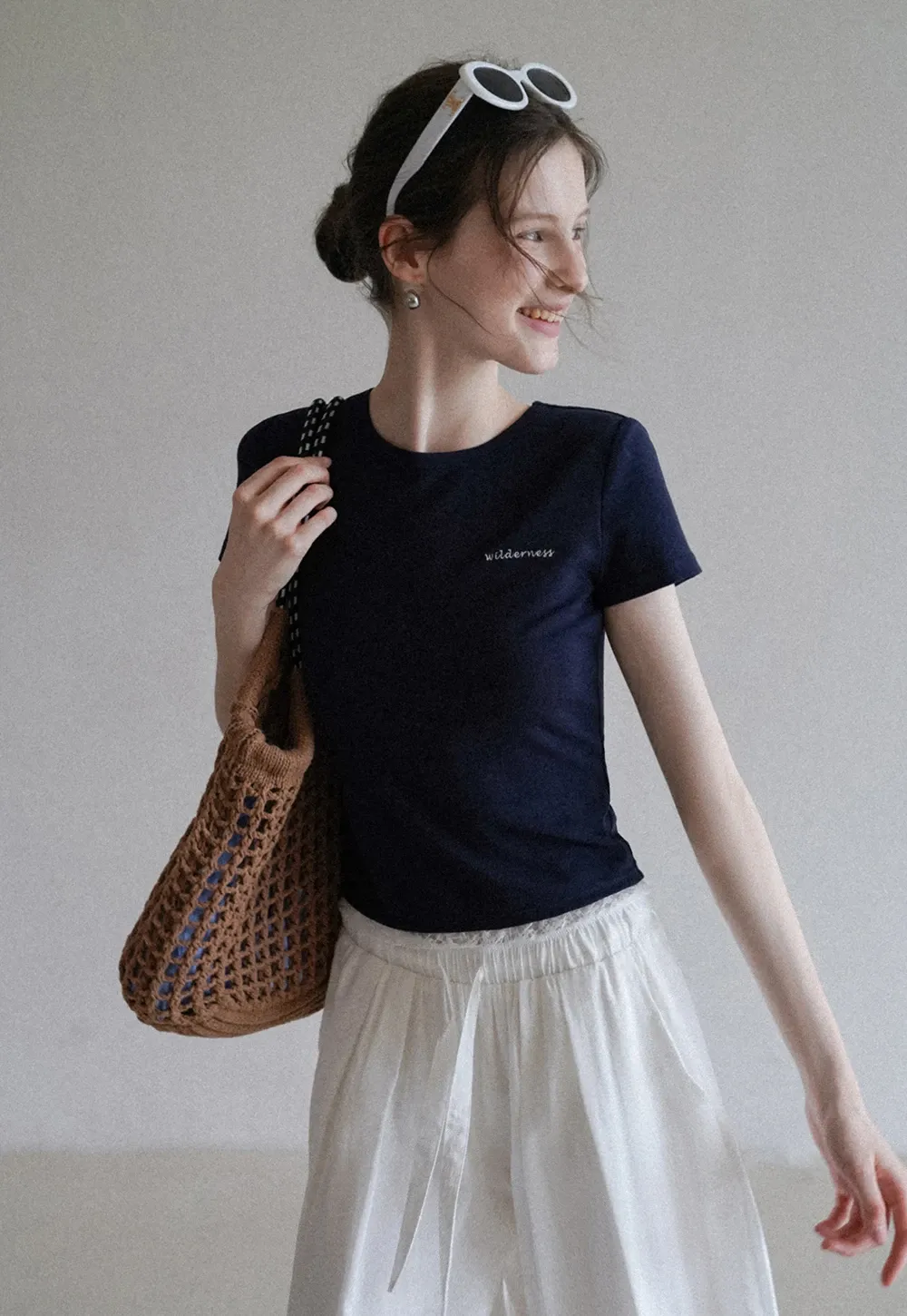 Lace Trim Embroidered T-Shirt