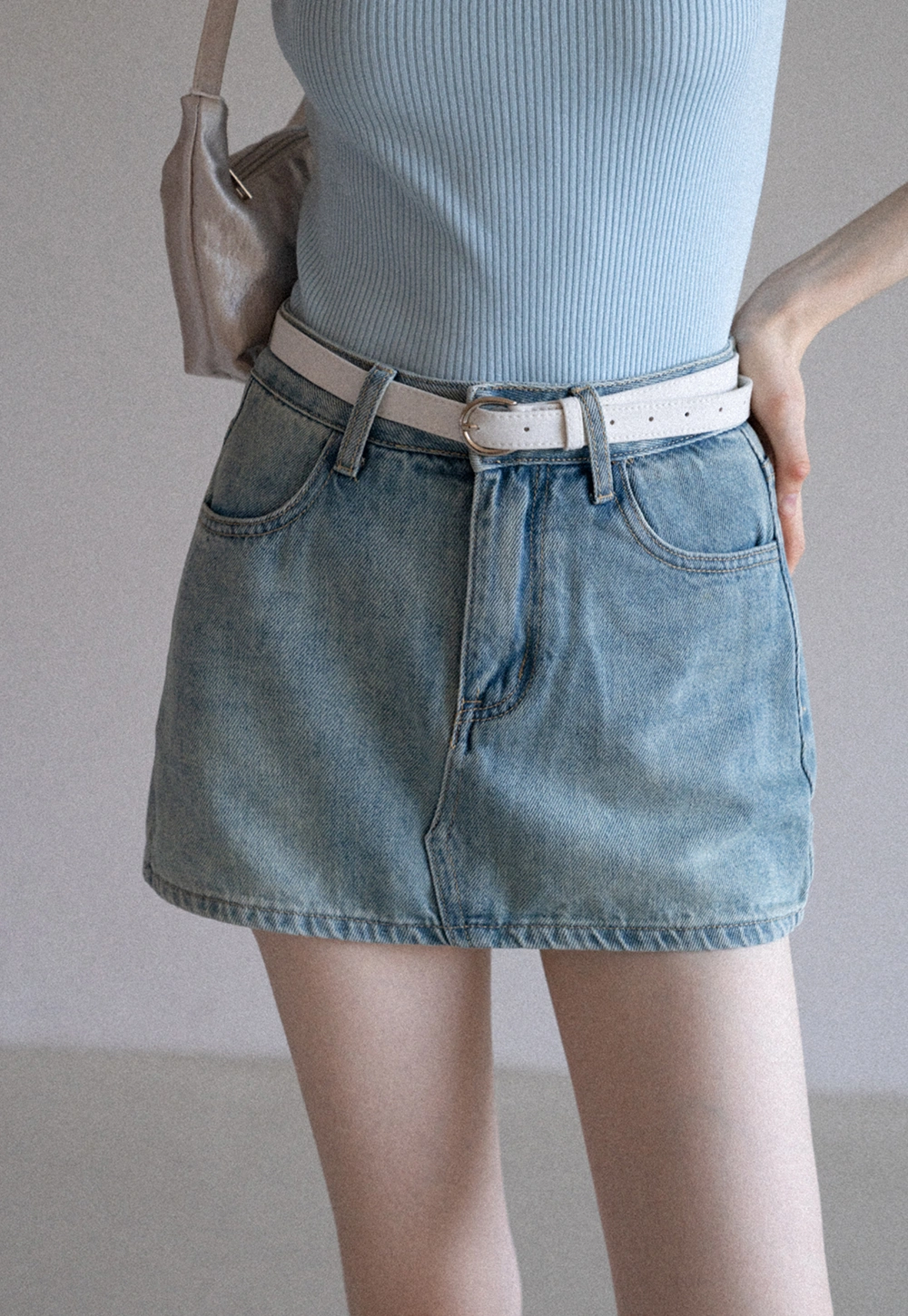 Women's High Waist A-Line Denim Mini Skirt