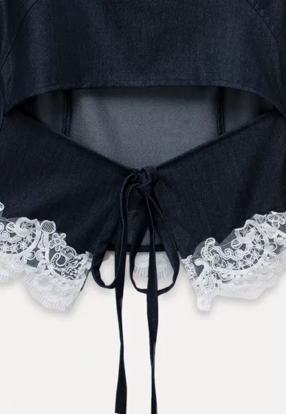 Elegant Lace Splicing Two Piece Outfit for Women