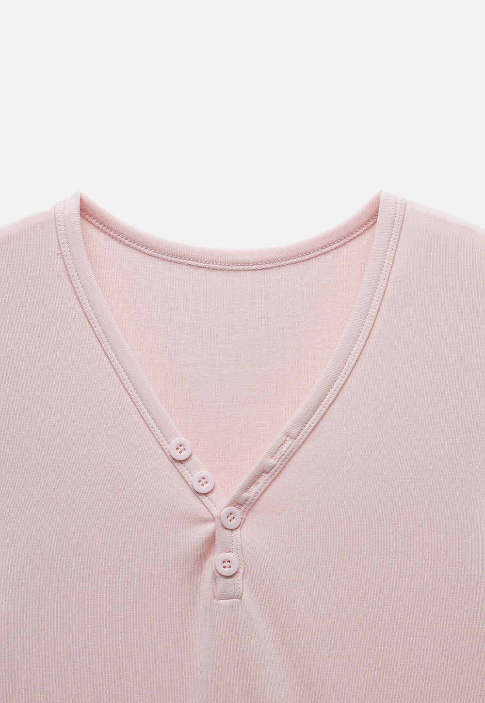 Women's V Neck Button Front Short Sleeve T-Shirt