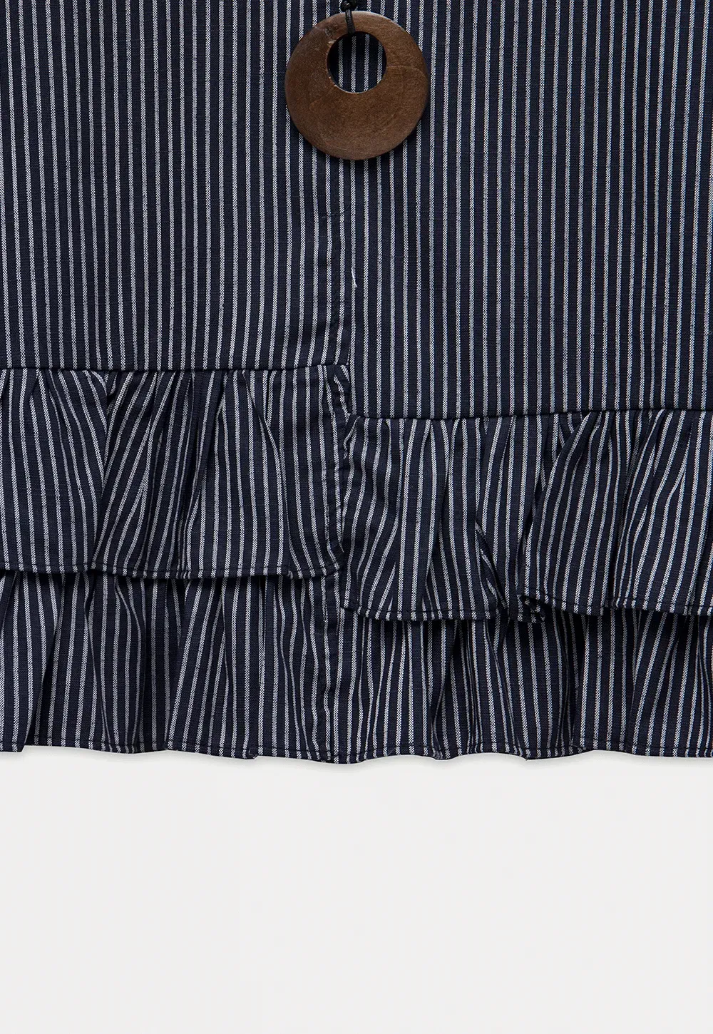 Striped Ruffle Hem Sleeveless Top