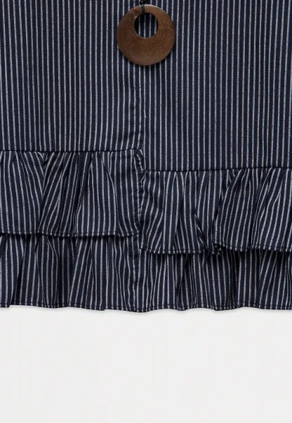 Striped Ruffle Hem Sleeveless Top