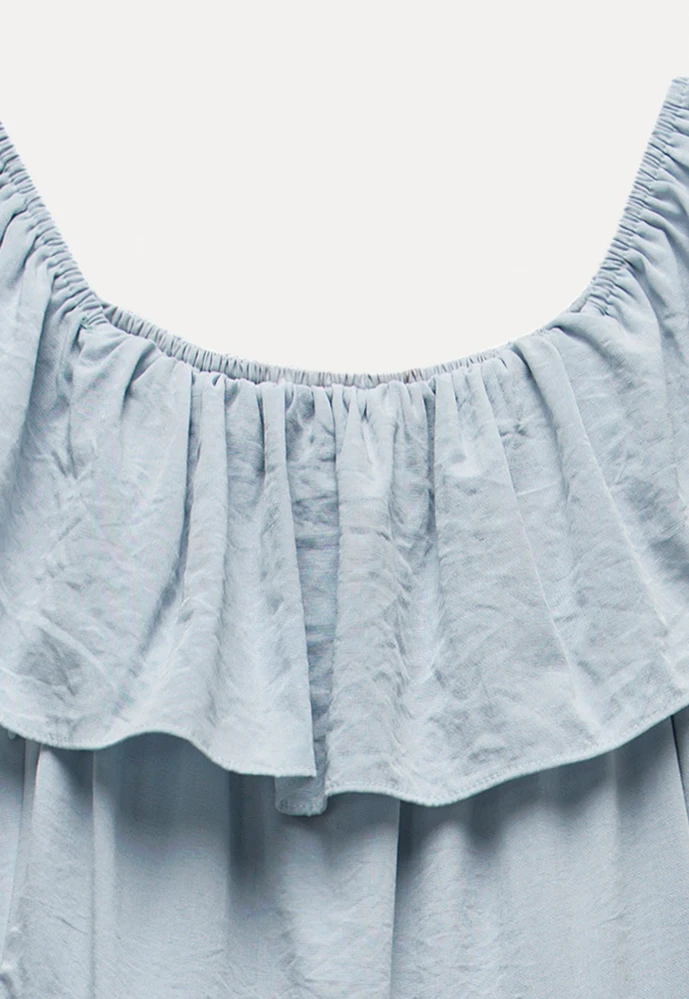 Women’s Off-Shoulder Ruffle Belted Midi Dress