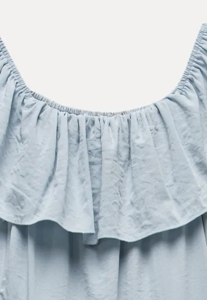 Women’s Off-Shoulder Ruffle Belted Midi Dress