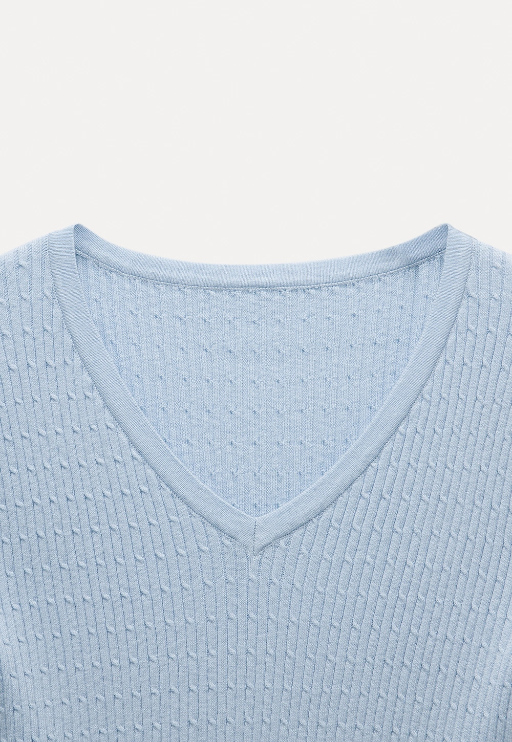 V-Neck Ribbed Knit Top