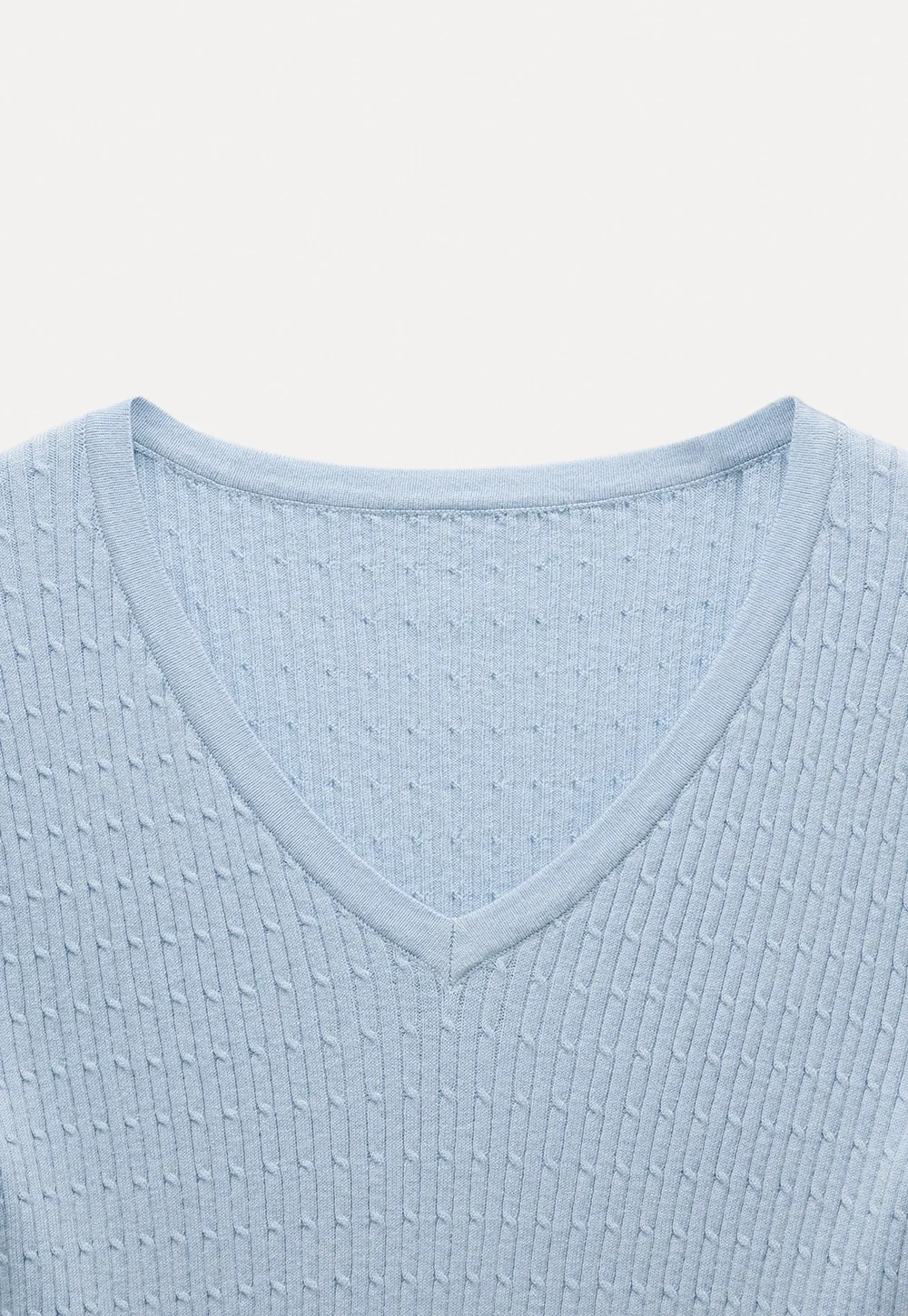 V-Neck Ribbed Knit Top