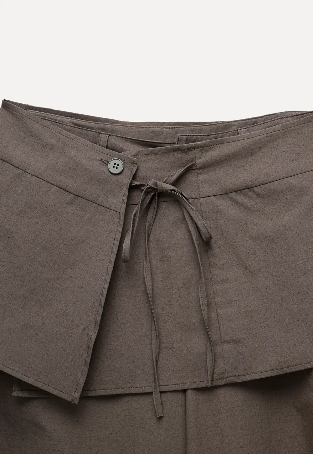 Women's Linen Pants with Detachable Flap