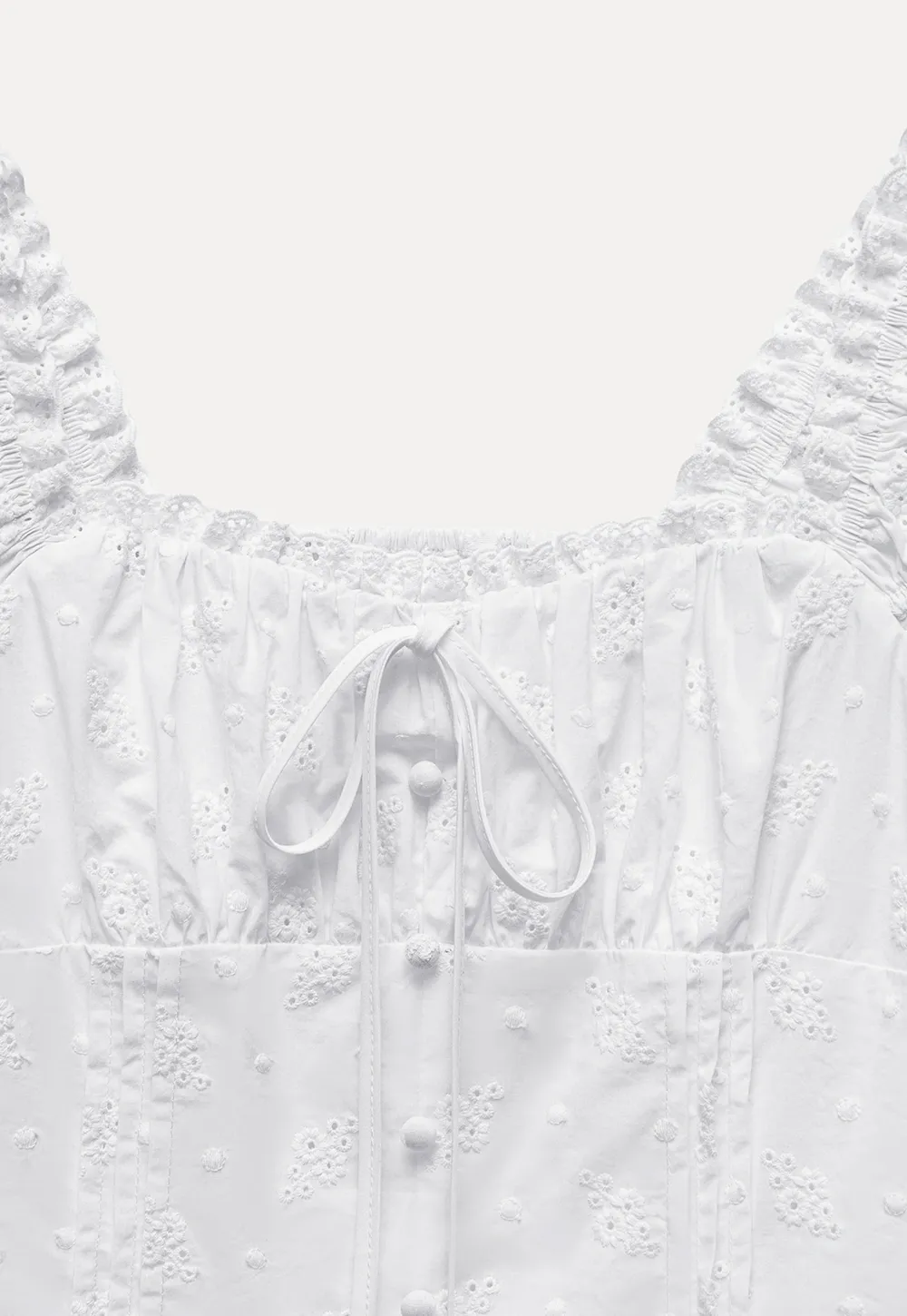 Women's Square Neck Eyelet Crop Top