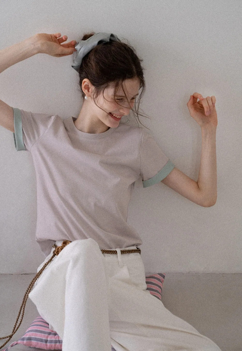 Women's Contrast Trim Crewneck T-Shirt