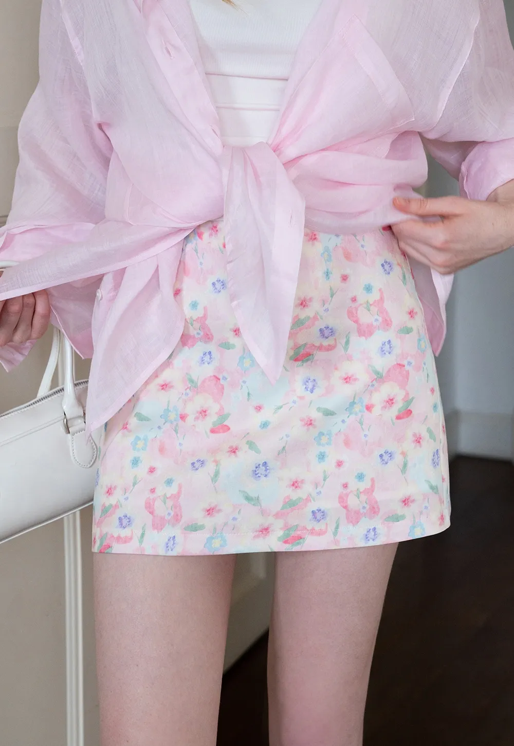 Pastel Floral Mini Skirt