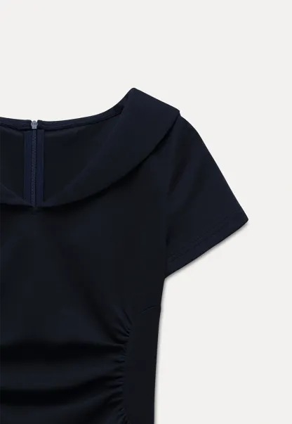 Women’s Sailor Collar Ruched Mini Dress