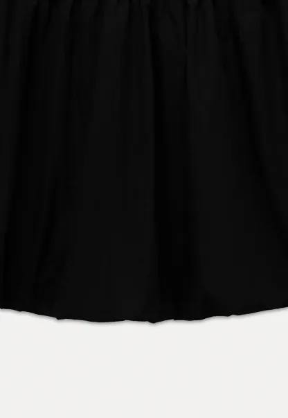 Contrast Collar Puff Sleeve Mini Dress