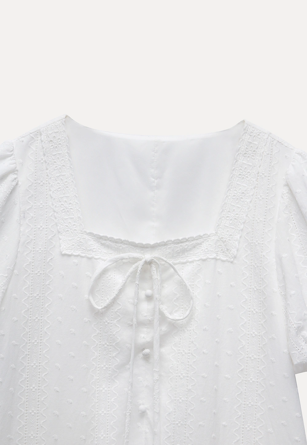 Square-Neck Lace Babydoll Dress