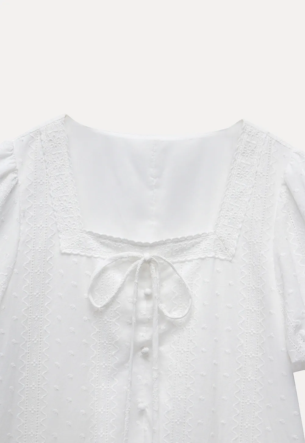 Square-Neck Lace Babydoll Dress