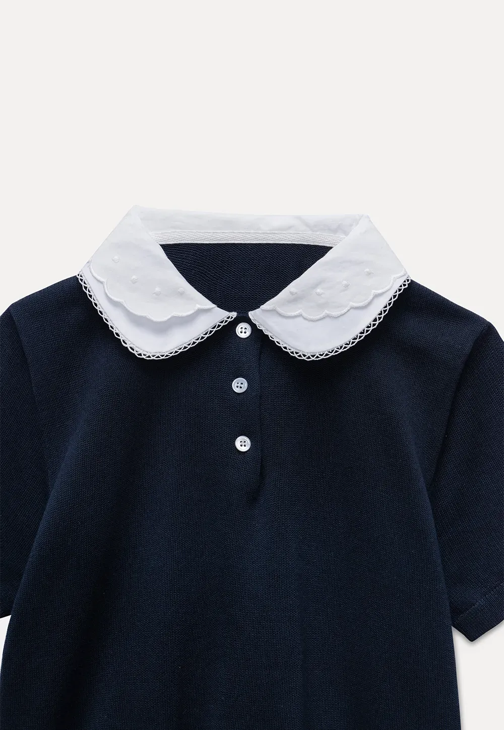 Contrast Peter Pan Collar Knit Top
