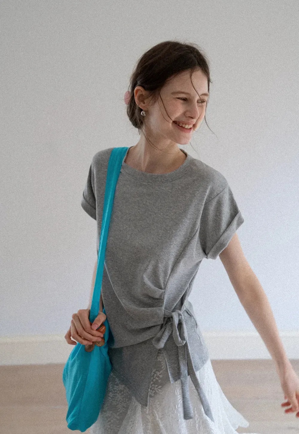 Asymmetric Side Tie Tee