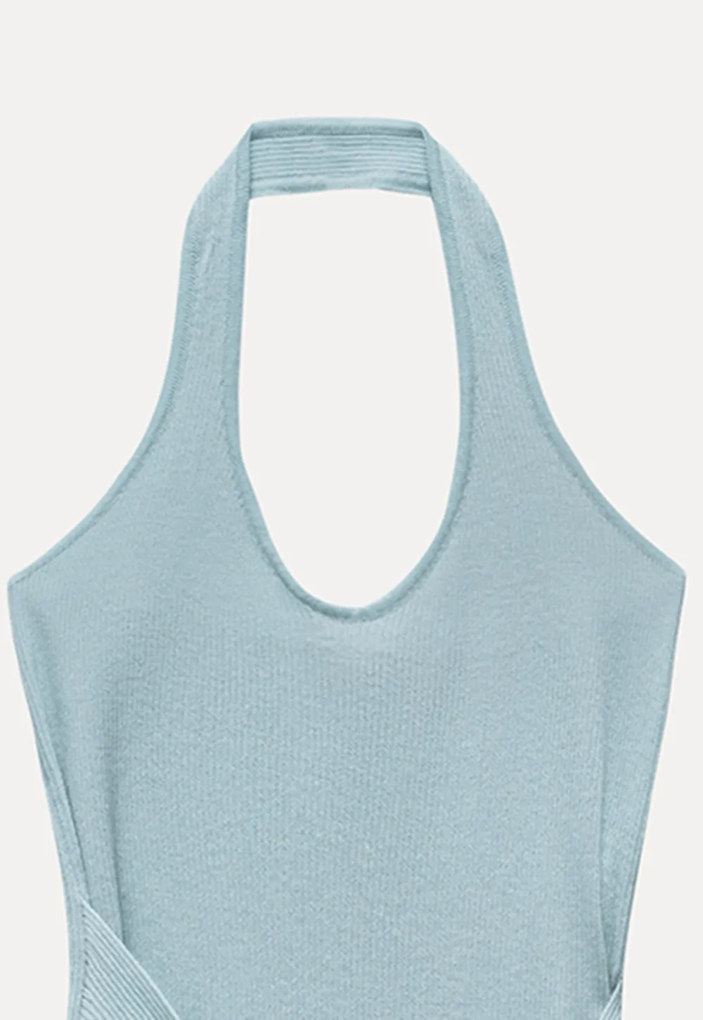 Knit Halter Top with Waist Tie