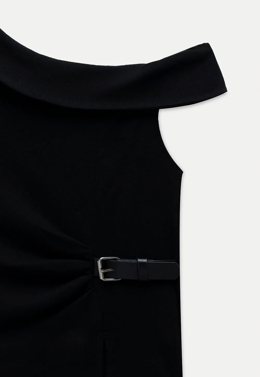 Belted Asymmetric Off-Shoulder Top