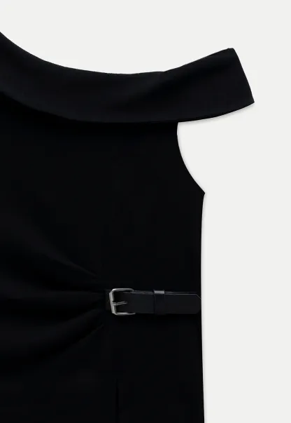 Belted Asymmetric Off-Shoulder Top