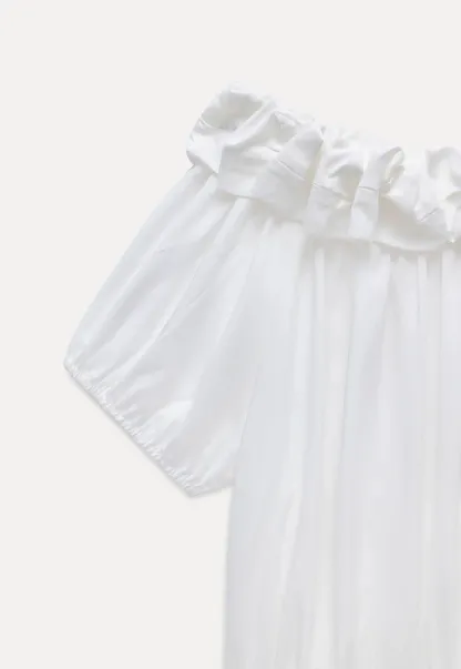 Ruffled Off-Shoulder Peasant Blouse