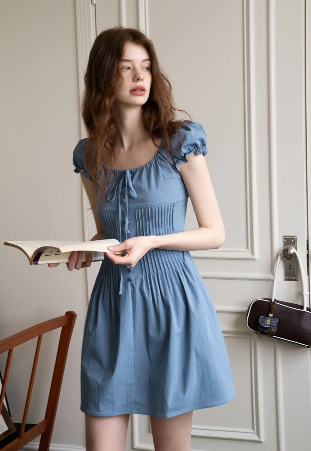 Square Neck Puff Sleeve Dress