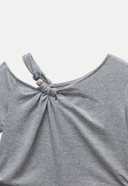 Women's Knotted Side Top with Beads