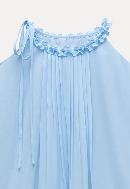 Women’s Cold-Shoulder Pleated Blouse