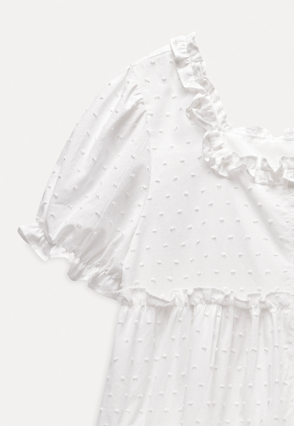 Women’s Square Neck Ruffle Babydoll Blouse