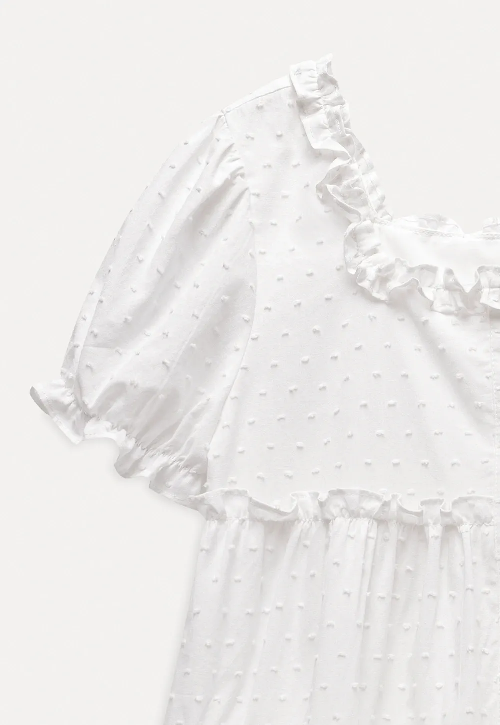 Women’s Square Neck Ruffle Babydoll Blouse