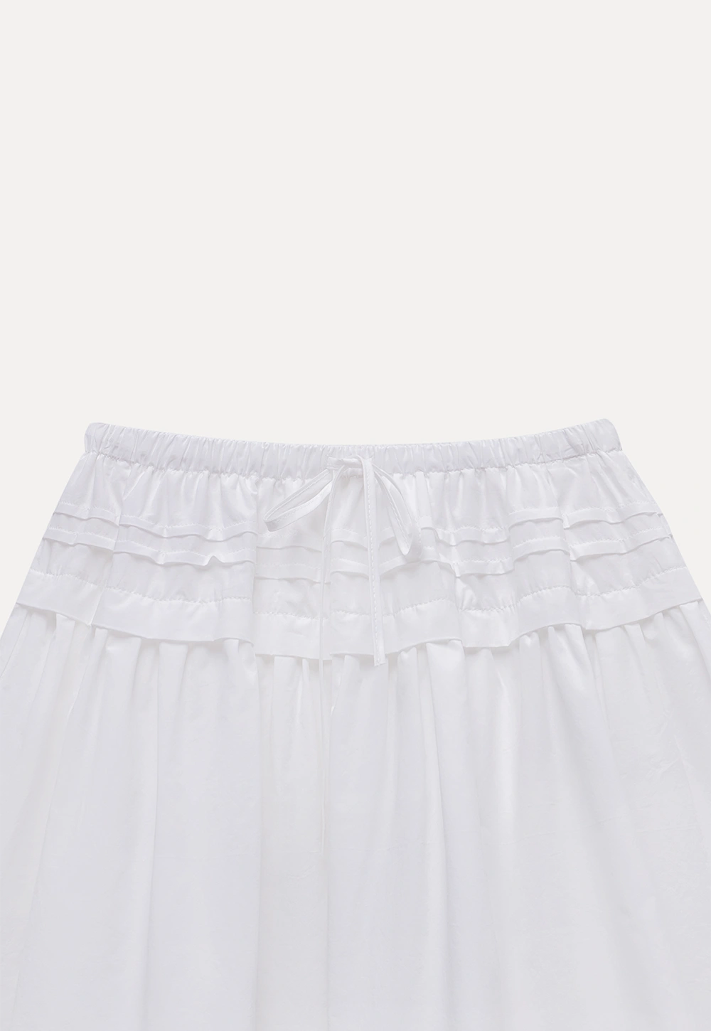 Women Drawstring Waist Layered Lace Trim Mini Skirt