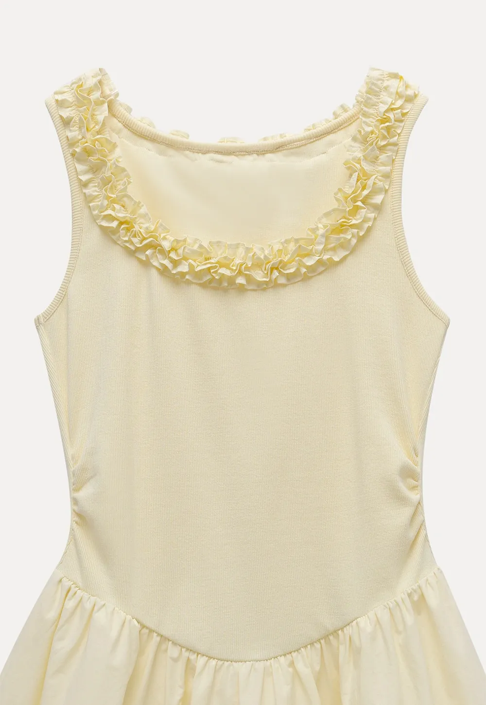 Women Ruffle Trim Sleeveless Fit & Flare Mini Dress