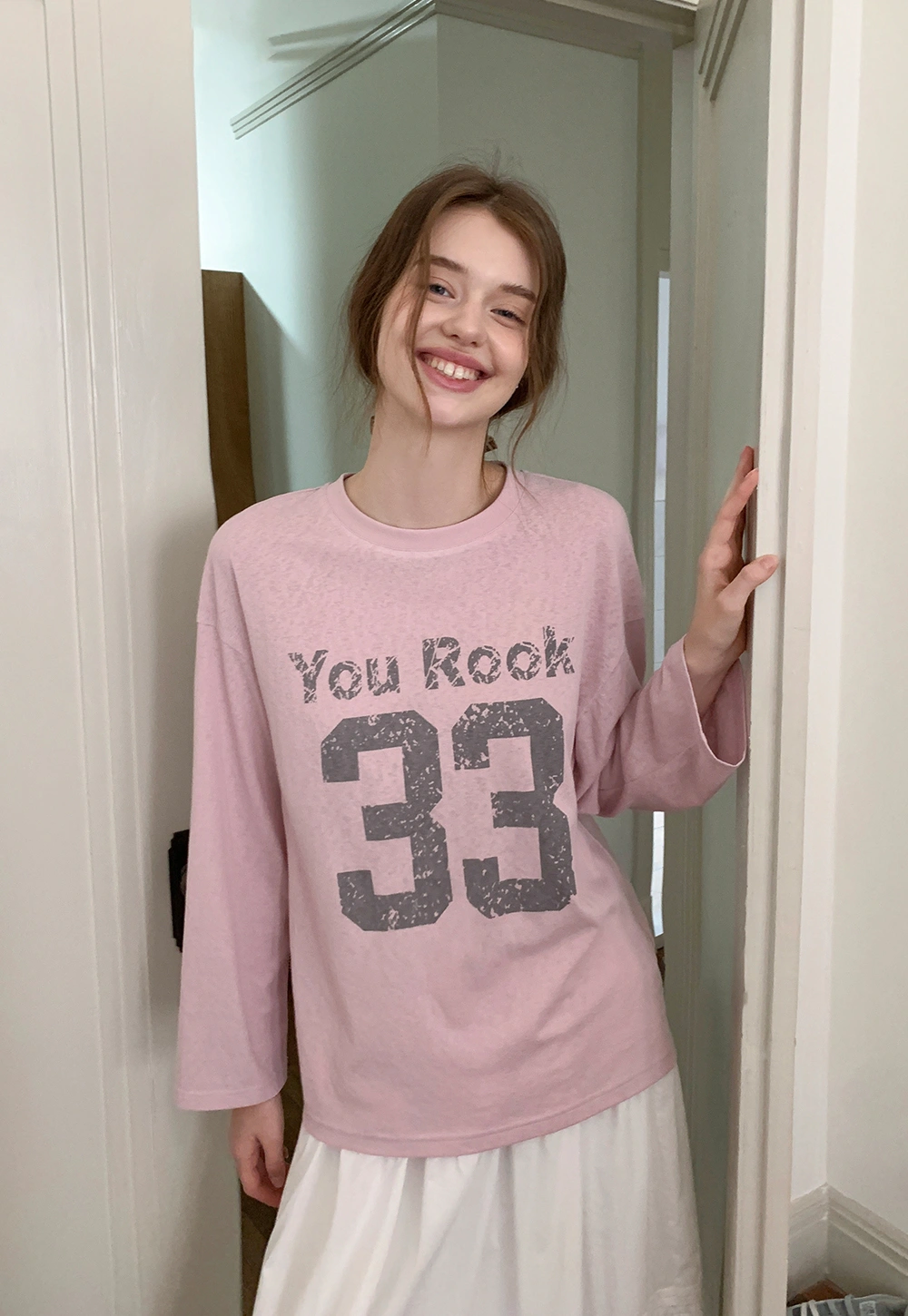 Women's Oversized Graphic Long Sleeve T-Shirt